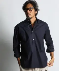 The DUFFER バックサテン ショートカラー プルオーバーシャツ