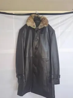 BURBERRY BLACK LABEL レザーコート ファー付きのサムネイル