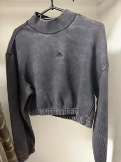 adidas グレー クロップドトレーナー