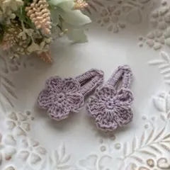 ヘアアクセサリー/ハンドメイド/お花/パッチンピン2個セット
