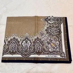 【美品】LANCEL ランセル ハンカチ ペイズリー柄 ブラウン系のサムネイル