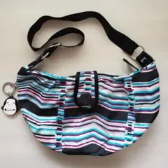 Kipling ショルダーバッグ 斜め掛け ボーダー柄 マルチカラー