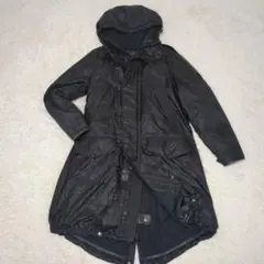 よち様専用ロングダウンL　黒　フード　エポレット　裏地キルティング
