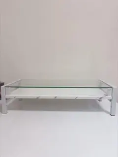 大理石風　ガラス　モニタースタンド