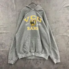 ギルダン カレッジプリント VCU ラムズ パーカー L グレー【5764】