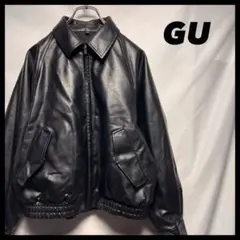 GU フェイクレザーハリントンジャケット　31