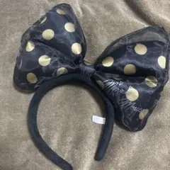 ミニーマウス カチューシャ 金色ドット