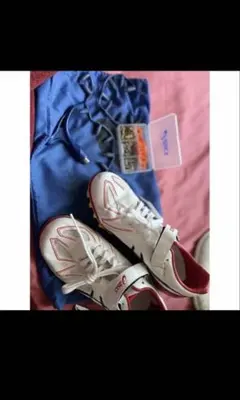 ASICS スパイクシューズ ホワイト/レッド/ブラック