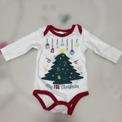 クリスマス　クリスマスツリー　ベビーロンパース　サイズ80のサムネイル