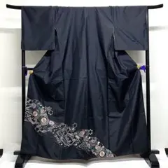 訪問着 大島紬 道長取り 流水 菊 藤 亀甲 花菱 着物 035k - メルカリ