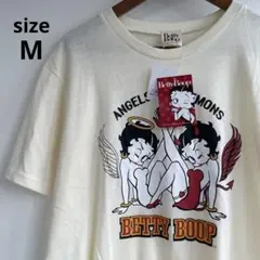 新品 Betty Boop Tシャツ サイズM アイボリー　天使と悪魔のサムネイル