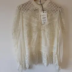 ZW COLLECTION レース刺繍入りブラウス　M