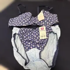 ⑨Toroppa ブラジャーショーツセット L ネイビー系のサムネイル