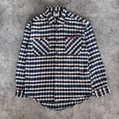 コカコーラ　チェック フランネル　ネルシャツ　ネイビー