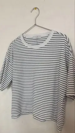 anyFAM ボーダー 半袖 Tシャツ ホワイト ブラック