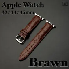 【ブラウン】Apple Watch 本革レザーバンド 42/44/45mm