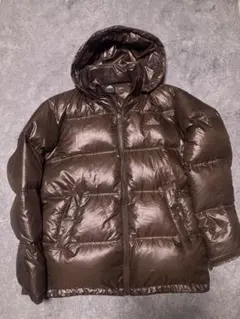 adidas ブラウン フード付きダウンジャケット L