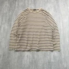 90s old UNIQLO striped L/S Tee beigeのサムネイル