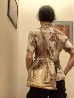 希少◎ ✨️美品✨ダイヤモンドパイソン ミニリュック 蛇革 バンブー 