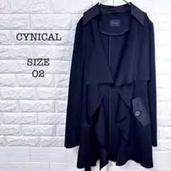 シニカル CYNICAL ドレープ ガウンコート 黒 スプリングコート 02/Mのサムネイル