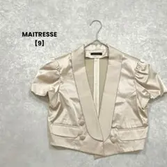 a2234＊MAITRESSEボレロ　ジャケット　ベージュ【9】光沢感　綺麗め