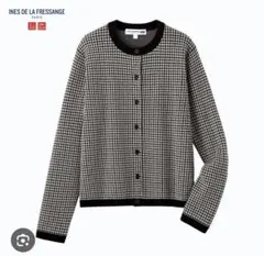 ユニクロ　イネス　ジャガードクルーネックカーディガン