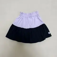 ルックバイビームスミニ　女の子　130cm スカート　パープル　黒　紫　ブラック