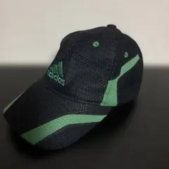 adidas アディダス メッシュキャップ ブラック×グリーン ロゴ刺繍