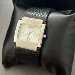 新品 MORGAN モーガン 腕時計 シェル文字盤 黒革ベルト レディース 上品