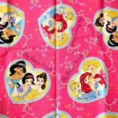 ディズニープリンセス 綿生地 ピンク I