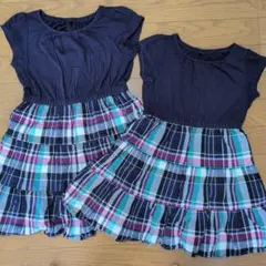 組曲ワンピース チェック柄 姉妹セット