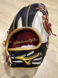 Mizuno Pro 外野軟式用グローブ 黒/白/赤