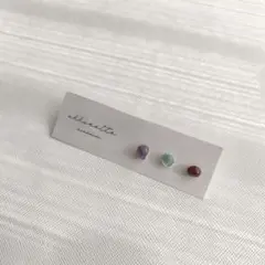 天然石の3点セットピアス