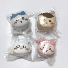 おかおミニシリコンポーチ　ハチワレ　くりまんじゅう　モモンガ　カニちゃん