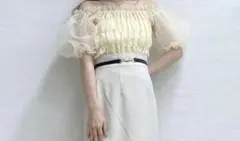 未使用❤️Heather azato オーガンジーブラウス オフホワイトのサムネイル