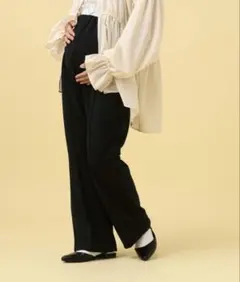 LEPSIM 産前産後　マタニティ フレアパンツ 黒