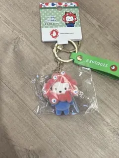 EXPO2025 なりきりミャクミャク×ポチャコ フロッキーマスコットストラップ