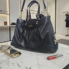 美品 COACH レザーショルダーバッグ 黒 Y2K ゴールド金具 2WAY