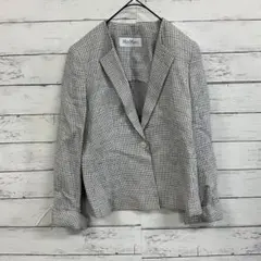 【MaxMara】ジャケット 白黒 チェック柄 イタリア製