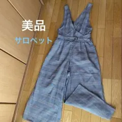 チェック柄サロペット