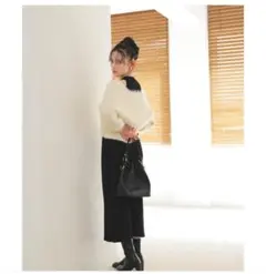 【NATURALBEAUTYBASIC】シャギーカーデセットニットワンピース