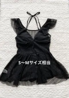 【未使用】ワンピース水着　総レース ブラック パンツ一体型