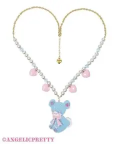 Cuteはにかみベアーネックレス サックスのサムネイル