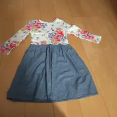 GAPフラワープリントデニムワンピース 140cm