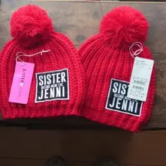 新品　ジェニー　ニット帽　赤　ボンボン　タグ付き