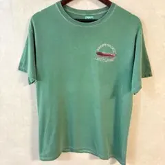 GILDAN　ワンポイント　刺繍　ボート　Tシャツ　フェードグリーン　Mサイズ
