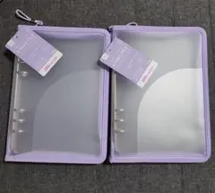 ダイソー A5サイズ　6リングファイル　シール帳　パープル