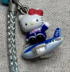 ご当地キティ　根付　ストラップ　ANA　飛行機　匿名配送