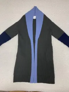 KOEリブ編みニット長袖カーディガン