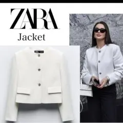 ZARA ノーカラーショートジャケット